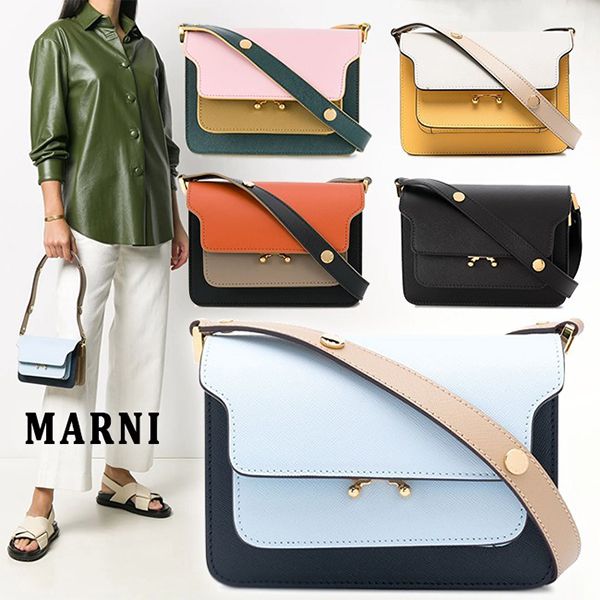 マルニ TRUNK MINI サフィアーノレザー 2way ショルダーバッグ偽物 SBMPS01U57LV520Z328C